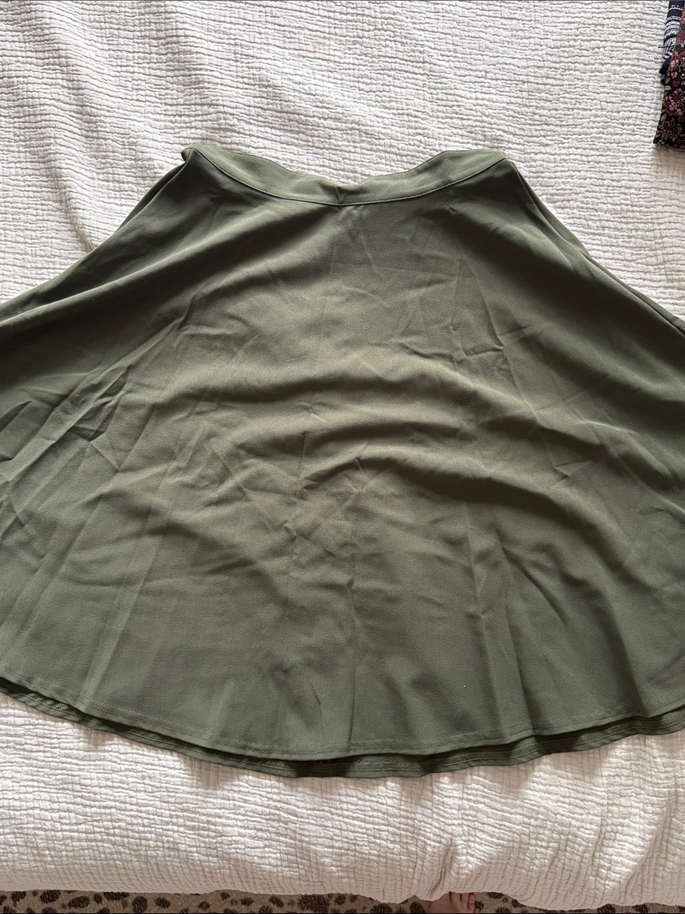Olive Green A-Line Skirt